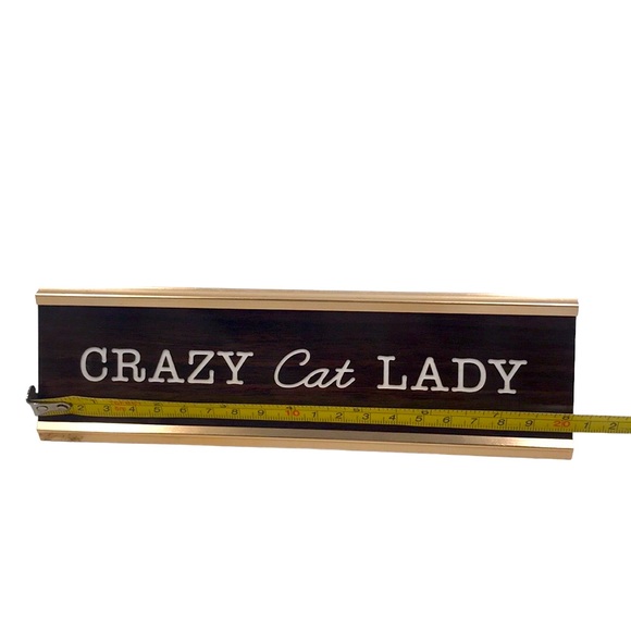 Office Envy Retro Desk Sign ‘Crazy Cat Lady’ - Picture 3 of 4